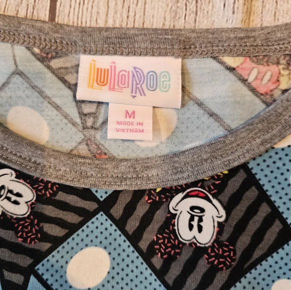 LulaRoe •Size Medium• Randy Disney Gray & Blue Mickey Mouse Shirt ☆New w/ Tags - Picture 2 of 5